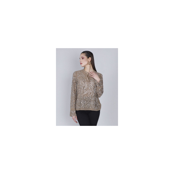 Blusa pedreria nude