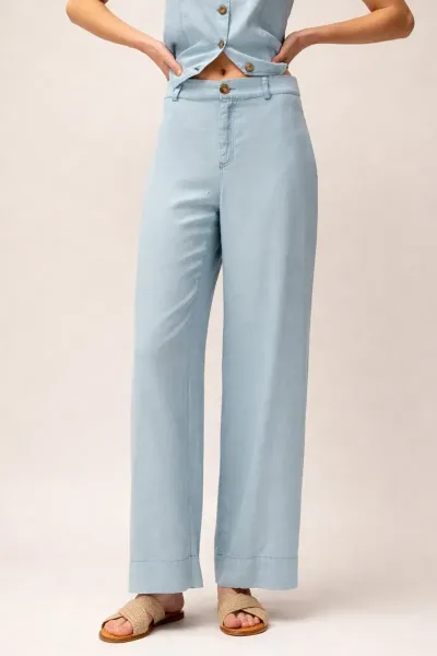 Pantalón Palazzo Fluido Denim - SystemAction