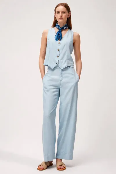 Pantalón Palazzo Fluido Denim - SystemAction