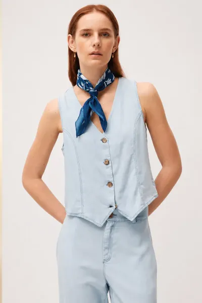 Chaleco Denim Entallado