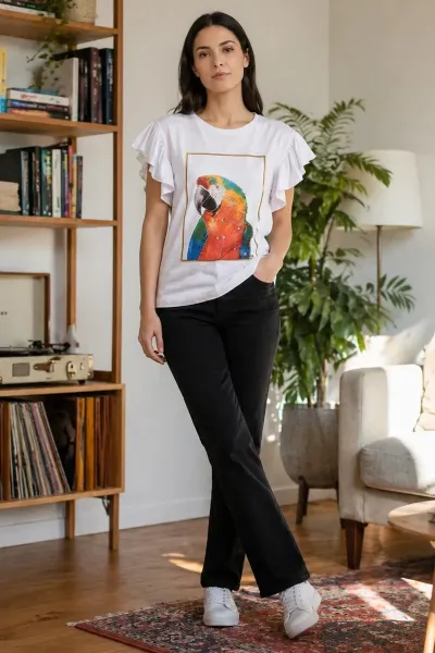 Camiseta Manga Volantes "Tropical Sparkle" - Sarah Chole