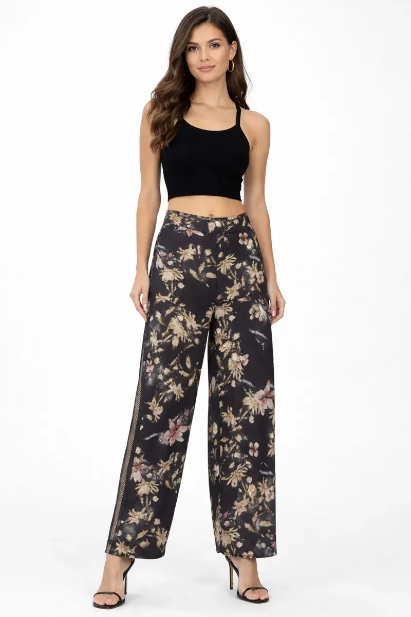 Pantalón palazzo estampado floral | Nü | RettoModaStils