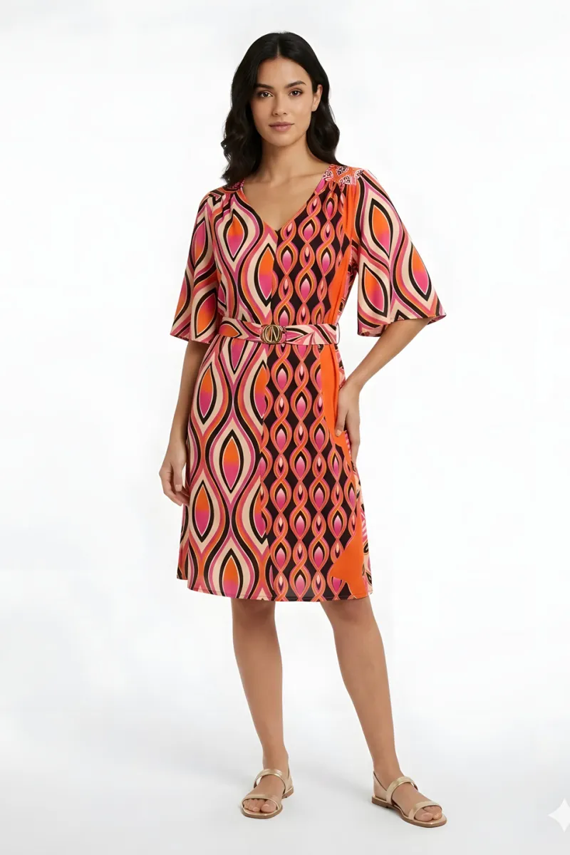 Vestido túnica estampado retro | CafèNoir | RettoModaStils
