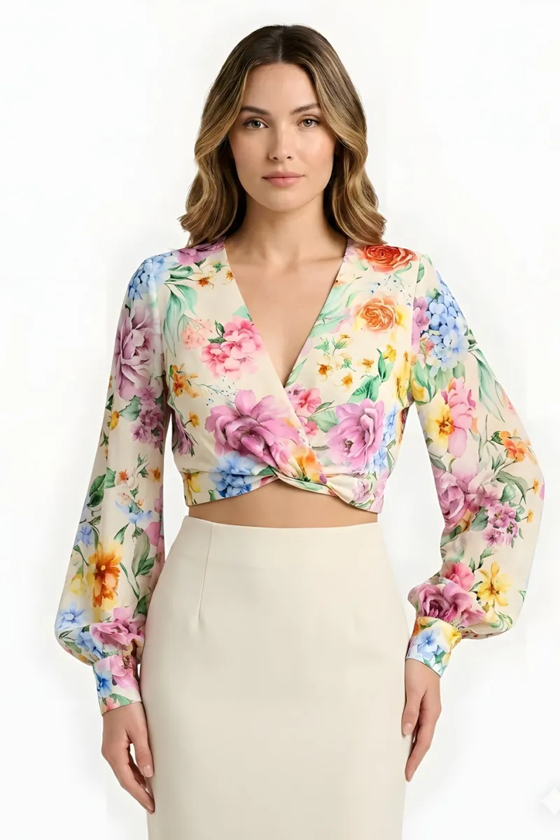 Blusa gasa floreada abertura espalda | Sara Chole | RettoModaStils