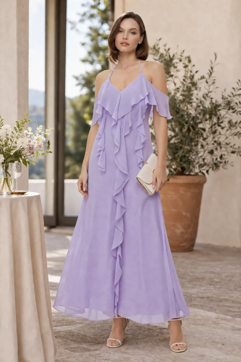 Vestido largo volantes | Phard | RettoModaStils