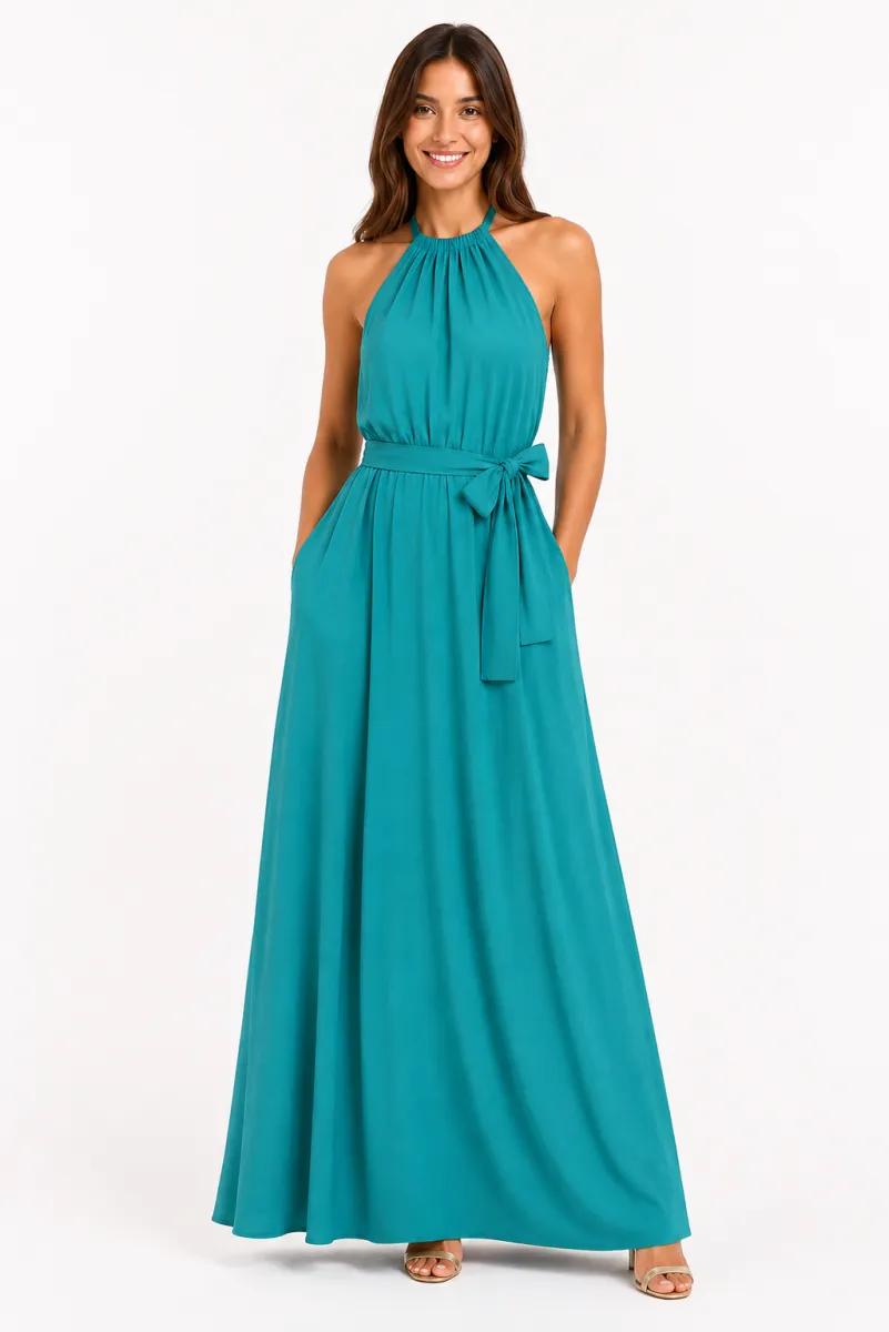 Vestido largo halter | Moutaki | RettoModa