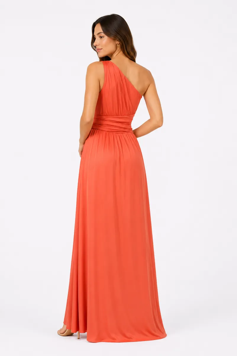 Vestido fiesta asimétrico naranja back | Sarah Chole | RettoModaStils