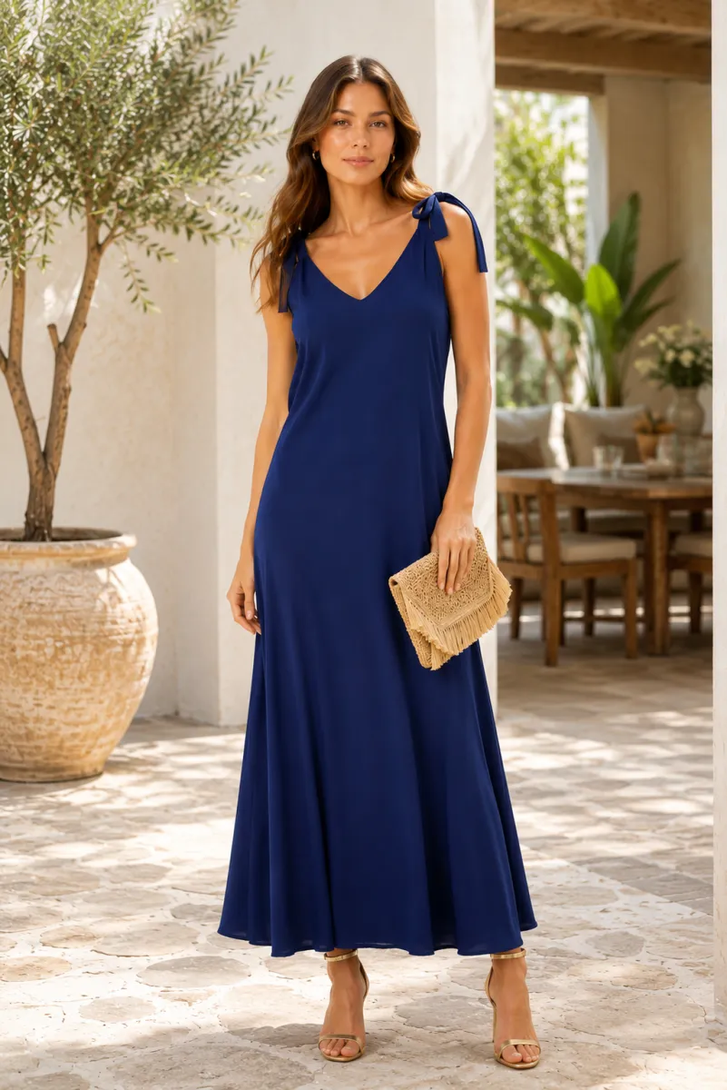 Vestido largo tirantes lazos | Sarah Chole | RettoModaStils