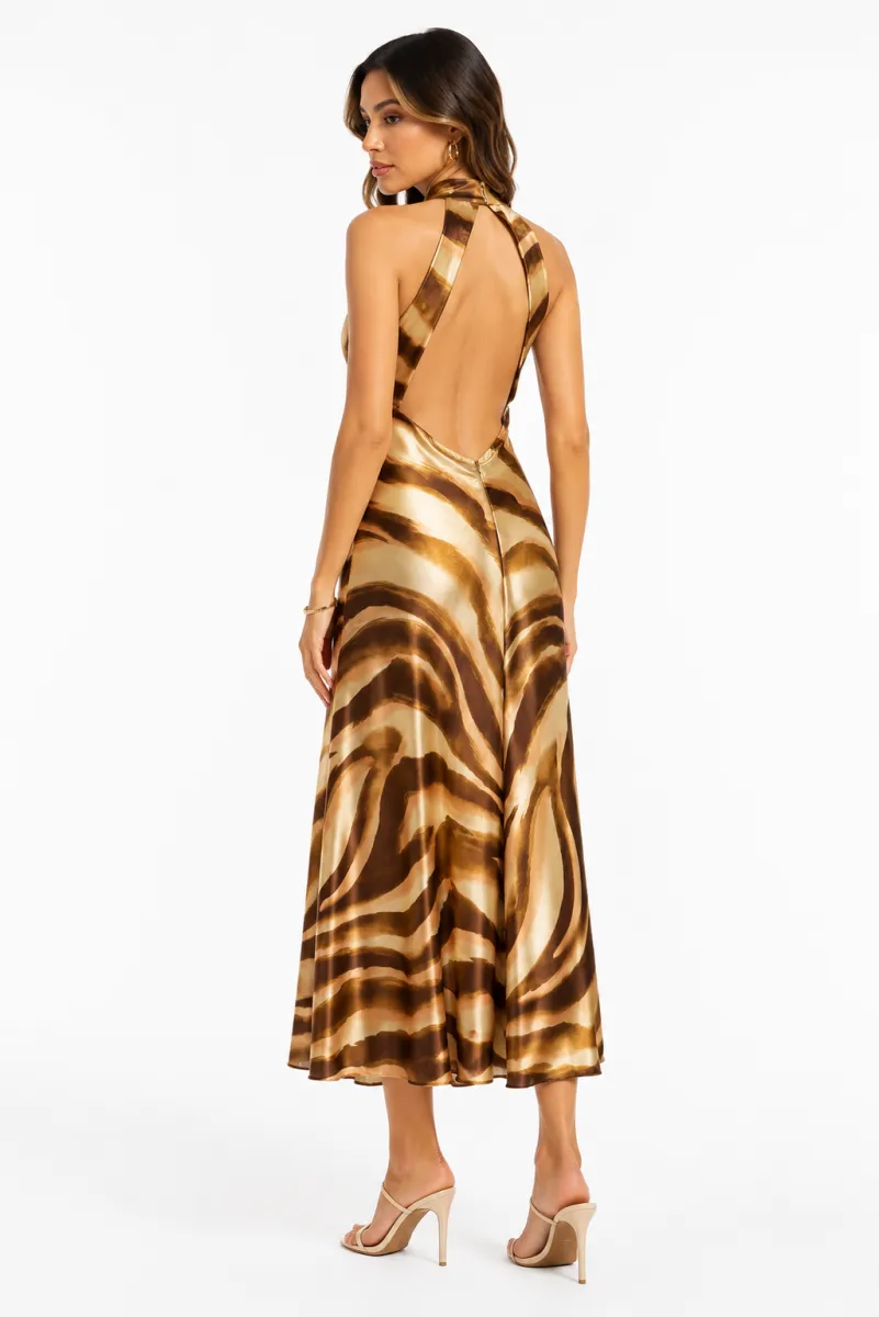 Vestido largo halter animalier | Phard | RettoModaStils