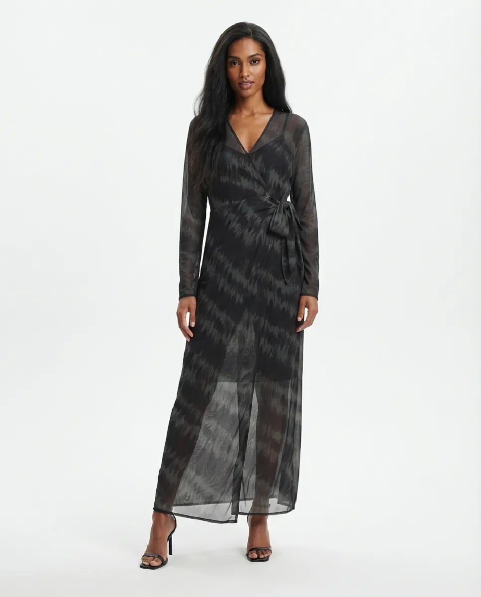 Vestido Enya largo de malla estampada | NÜ | RettoModaStils
