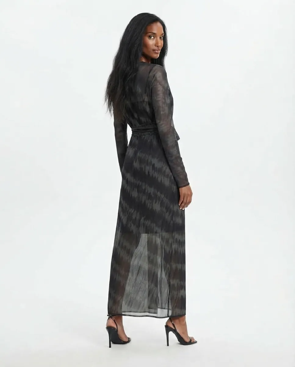 Vestido Enya largo de malla estampada | NÜ | RettoModaStils