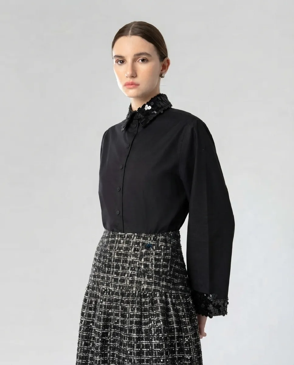 Camisa de cuello alto y manga larga | Moutaki | RettoModaStils