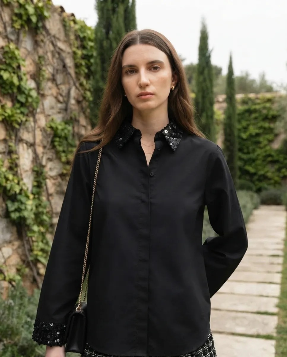 Camisa de cuello alto y manga larga | Moutaki | RettoModaStils