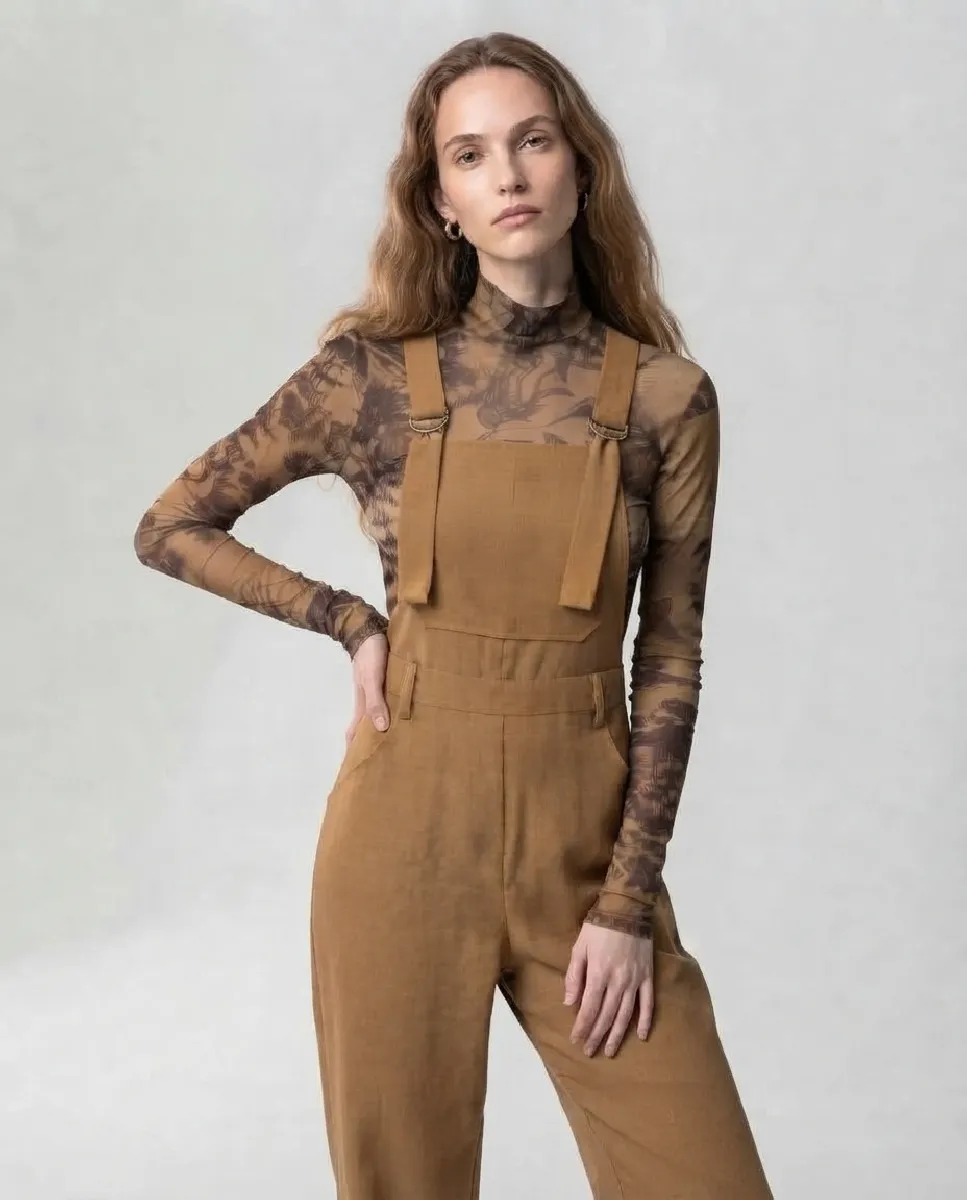 Top de malla semitransparente de cuello alto | Moutaki | RettoModaStils