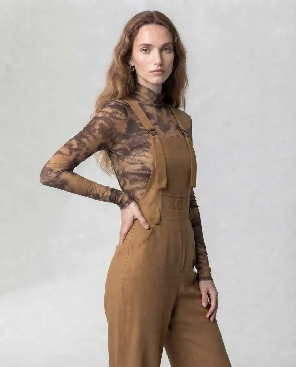Top de malla semitransparente de cuello alto | Moutaki | RettoModaStils