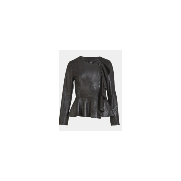 Chaqueta piel volantes